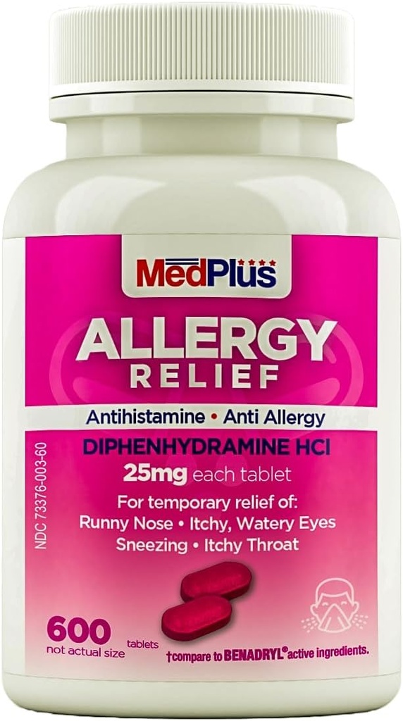 MedPlus Allergie Relief Medicine, 25 mg, 600 comprimés