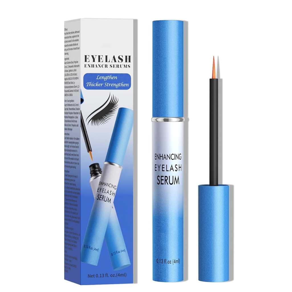 Sérum à cils rapides, Sérum à cils rapides, Sérum à cils pour l'épaisseur de croissance des cils, plus fort, plus sain Cils et sourcils, plus long, plus complet et plus épais Cils, végétalien et sans cruauté (bleu clair 4ML)