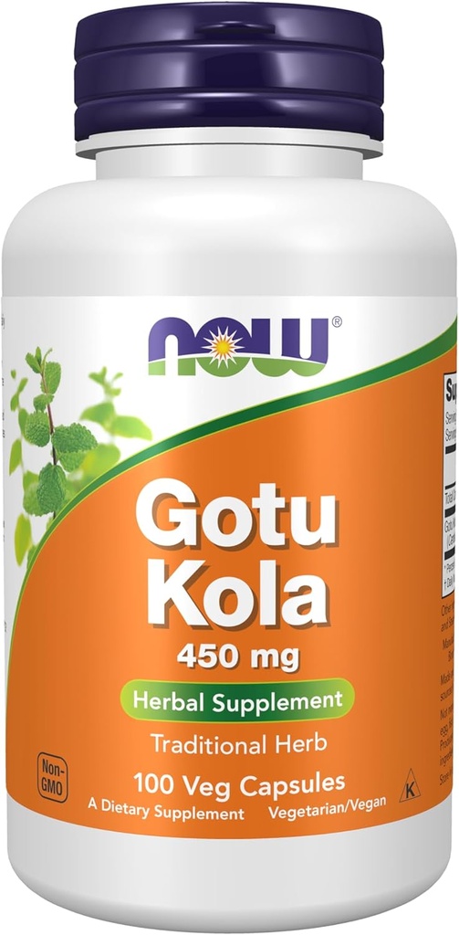 MAINTENANT compléments alimentaires, Gotu Kola (Centella asiatica) 450 mg, supplément à base de plantes, 100 gélules
