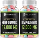 [2-Pack] – Gommies de chanvre Premium 12 000 – Inflammation – Vitamines et Omega 3,6,9 – Fabriqué aux États-Unis (120 Nombre) – [2-Pack]