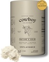 Poudre de colostrum de COWBOY - Poudre de colostrum de viande bovine pour les femmes et les hommes - Colostrum entier laitant le premier jour - Supplément de colostrum de viande herbeuse pour la santé, l'immunité, la peau et les cheveux (non aromatisé, 40 portions)