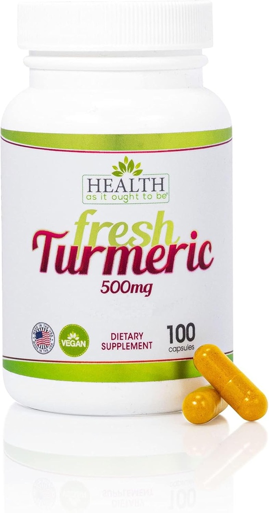 La santé comme elle devrait être frais Turmeric 500 mg Supplément