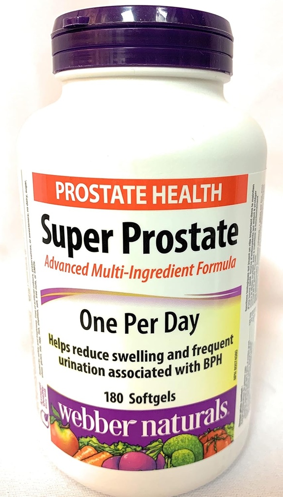 Webber Naturals Super Prostate One par jour, 180 softgels