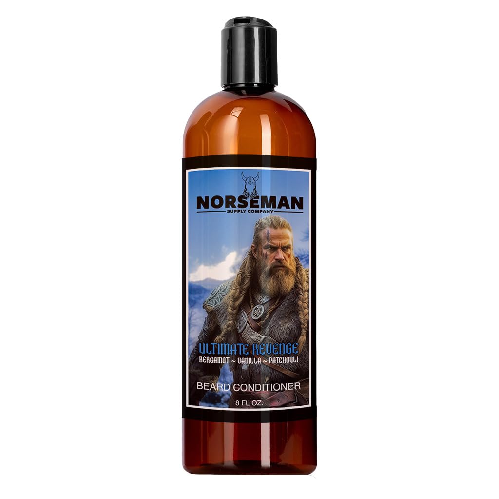 Conditionneur de barbe pour les hommes pour améliorer la force, la douceur et la maniabilité pour les cheveux épais, pleins et bouclés, aide à soulager la peau sèche démangeaison 8 oz. (Vengeance ultime)