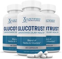Laboratoires Justifiés (3 Pack Glucotrust Advanced Formula Supplément Pills 180 Capsules