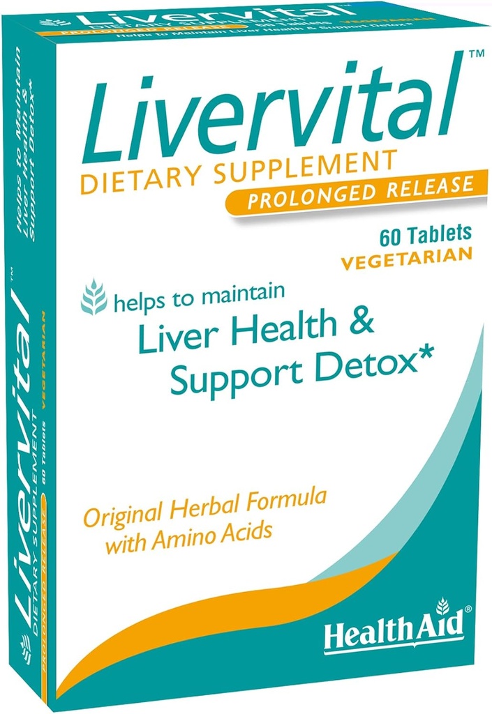 HealthAid LiverVital – Une fois par jour soutien du foie à base de plantes avec le chardon, le dandelion, le curcuma et l'artichaut Plus méthionine, le choline et l'inositol