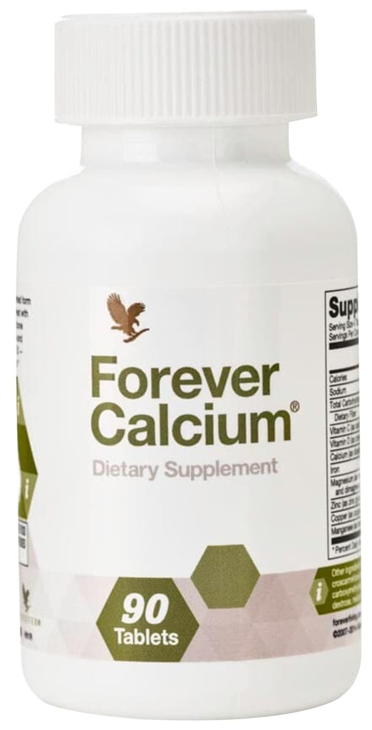 Forever Living - Forever Calcium® - Soutien optimal pour la santé des os - Sans gluten - Mélange de malate de di-calcium, vitamine D, magnésium et zinc - 90 comprimés