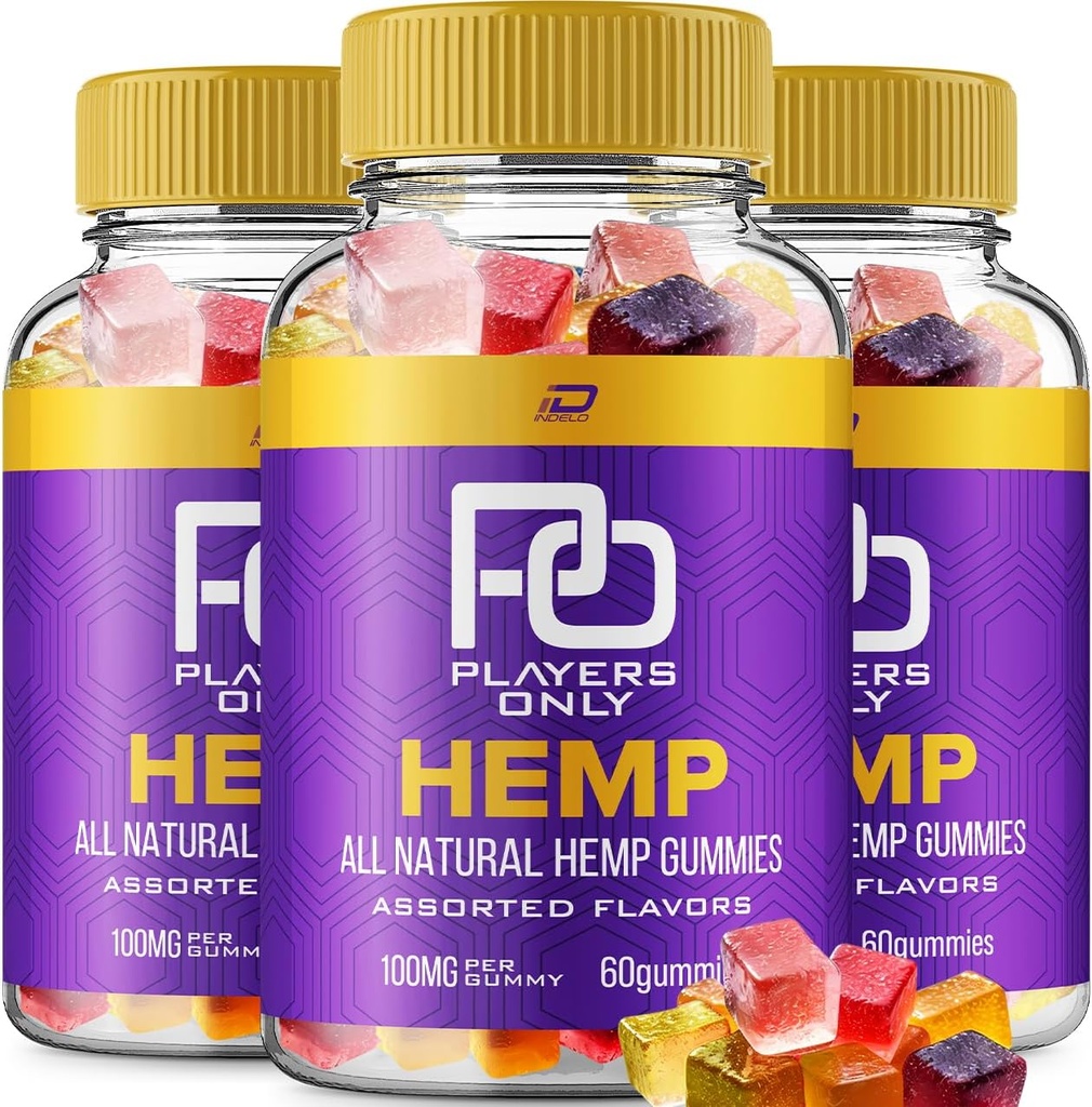 Joueurs seulement Gummies de chanvre - avec des joueurs d'extrait de chanvreSeuls Gummies Supplément à base de plantes acouphènes, soutien à la santé et au mieux-être, Tous les joueurs naturels seulement Gummy (3 Pack - 180 Gummies)
