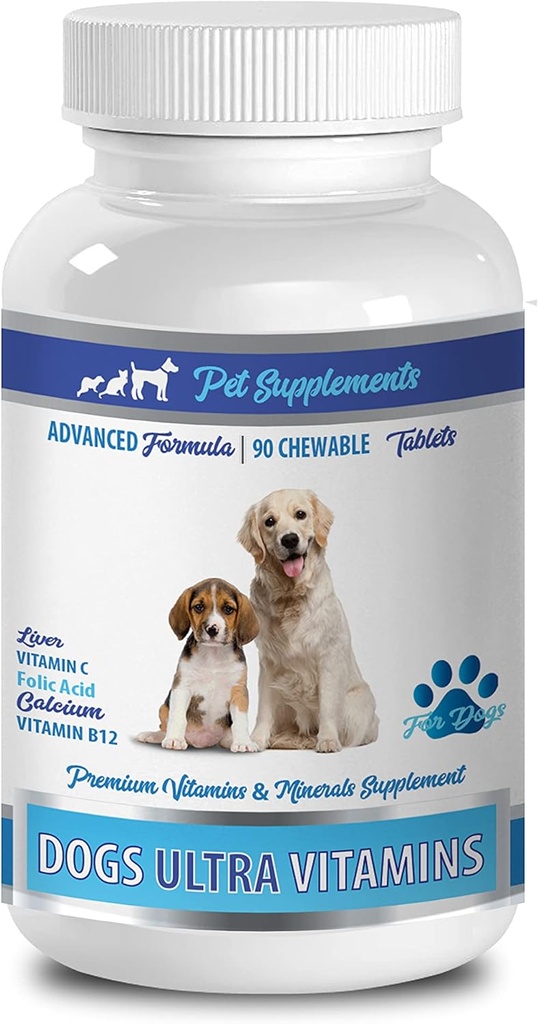 Supplément des yeux de chien - Vitamines ultra de chien - Minéraux - NUTRIENTS essentiels - Premium et naturel - Suppléments de calcium de chien - 1 bouteille (90 Chews)
