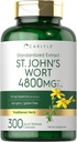 Carlyle St John's Wort Capsules (en anglais seulement) 4800mg (en anglais seulement) 300 Count (en anglais seulement) Supplément sans OGM et sans gluten (en anglais seulement) Extrait normalisé