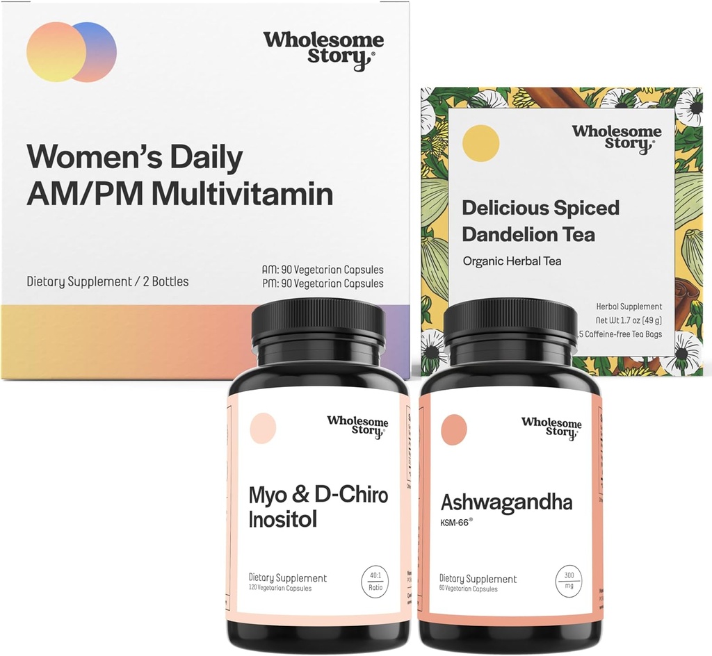 Chill Out Bundle (en anglais seulement) Myo Inositol & D Chiro Inositol (en anglais seulement) KSM 66 Ashwagandha Suppléments (en anglais seulement) Premium Bio available Daily Multivitamin for Women with Iron and Folate (en anglais seulement)