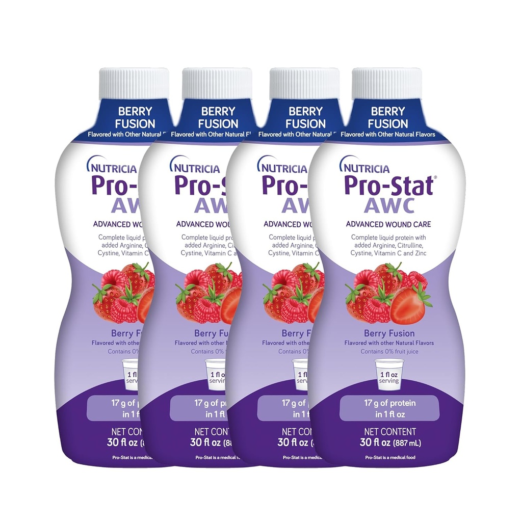 Pro-Stat Advanced Wound Care (AWC), Protein liquide concentré Alimentation médicale - Berry Fusion Flavor, 30 Fl Oz bouteille (cas de 4)