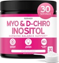 Myo-Inositol et D-Chiro Inositol supplément poudre (2050mg par portion idéale 40:1 rapport Myo Inositol, 30 jours d'approvisionnement) pour l'équilibre hormonal pour les femmes et la santé ovarienne - tiers testé, végétalien et USA fait
