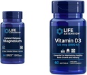 Prolongation de la durée de vie Élargissement Magnésium prolongé Soutien de santé et vitamine D3 5000 UI 125 mcg Bone, Cerveau et santé immunitaire - 60 Capsules et 60 Softgels