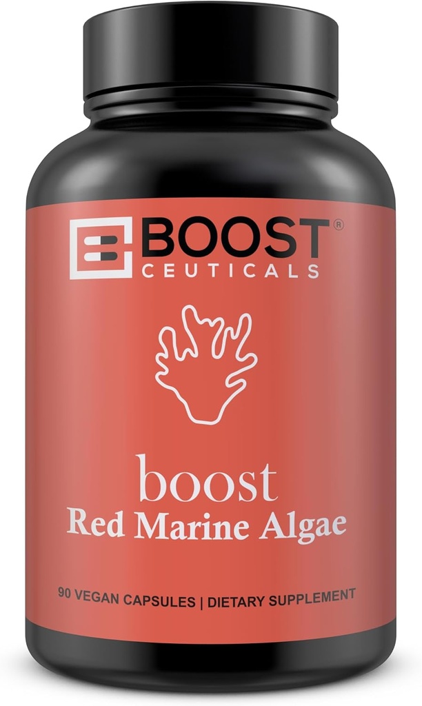 BoostCeuticals Red Marine Algae Gigartina 90 Capsules Vegan Pas de stéarates, Pas de soutien immunitaire Silica, Source non-OGM, Minéral et Calcium – 3 mois d'approvisionnement