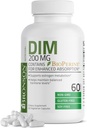 Bronson DIM 200 MG Supplément Diindolyméthane avec BioPerine pour l'absorption accrue, le métabolisme et le maintien des niveaux d'hormone équilibrés, 60 capsules végétariennes