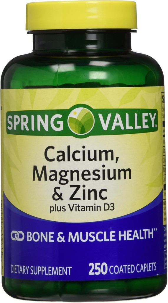 Spring Valley - Calcium Magnésium et zinc, 250 Caplets