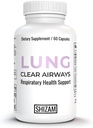 SHIZAM Lung Cleanse Detox Support Supplément pour la santé respiratoire et les fumeurs. Gélules avec Butterbur Sting Nettle Root Bromelain Quercetin Cordyceps Piles d'extrait d'écorce de pin de Feverfew
