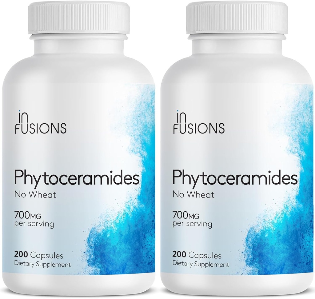 Phytocéramides 200 Capsules Réparation de la peau Rejuvenation Support anti-âge Céramides dérivés de la plante 700mg Sans gluten Non-OGM (2)