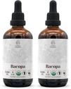 Bacopa USDA Organic (en anglais seulement) Extrait sans alcool, gouttes de plantes biologiques, supplément, relaxation, effet cognitif positif.