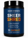 Sheer Strength Labs Burner pour hommes - Dose cliniquement soutenue, formule la plus forte - Fabriqué aux États-Unis - Mélange Premium de Rauwolscine, L-Carnitine, Capsaicin. 30 Services