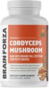 Cerveau Forza Capsules de Cordyceps Organiques - Cordyceps Sinensis Champignons à faible teneur en oxygène cultivés aux États-Unis, non OGM, végétalien, biologique, 90 capsules