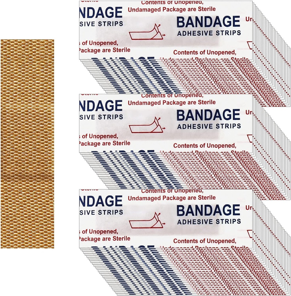 Weewooday 300 Pcs Petits pansements - Nez Bandages, Tissu, Adhésif, Flexible, Respirant - 0,34 x 1,6 En pouces