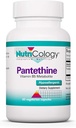 Nutricologie Supplément de pantethine - vitamine B5, acide pantothénique, soutien du métabolisme, soutien du foie, supplément cardiovasculaire, Coenzyme A, 660mg Capsules végétariennes - 60 Compte