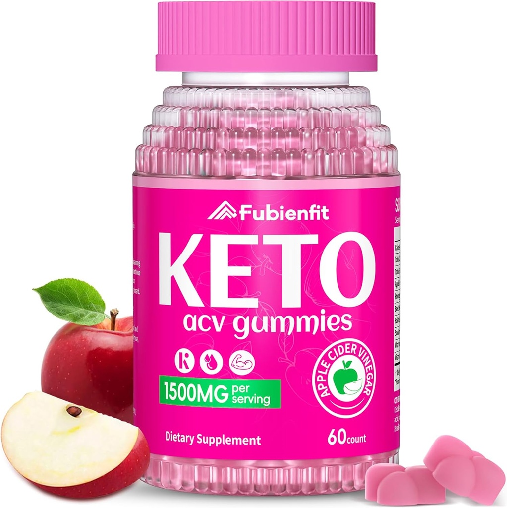 Gummies de vinaigre de cidre de pomme de kéto Formule avancée 1500MG Gummies de kéto Formule de vinaigre de cidre de pomme avec poudre de jus de betterave de grenade B12 Vegan Non OGM 60 Gummys