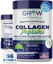 Collagène Peptides Poudre 20g avec acide hyaluronique et biotine - Poudre de collagène non aromatisée avec suppléments de collagène de type I et III hydrolysés - Cheveux, ongles, peau et soutien articulaire - 56 portions