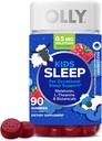 OLLY Kids dorm Gummy, soutien de sommeil occasionnel, 0,5mg Melatonine, L Theanine, Camomille, et Lemon Baume Extraits, Supplément à croquer pour enfants, Flaveur de framboises - 90 Comte