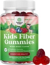 Gommies de fibre prébiotique élevée pour les enfants - Suppléments de fibre diététique pour la digestion et la constipation - Gommies de la racine de chicorée pour les enfants immunes - Suppléments nutritionnels non OGM et végétaliens - 120 Compte