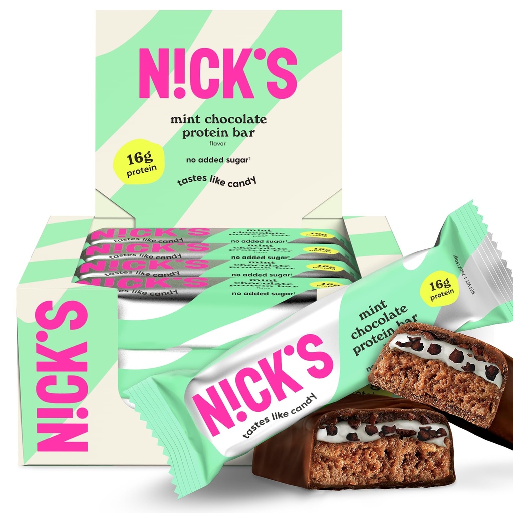 Barres de protéines de chocolat à la menthe de nickel – boîte de 12 mois