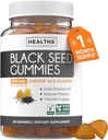Gommies d'huile de graines noires - Ginger Ale Flavor naturel (non-OGM et végétalien) Nigella Sativa pressée à froid produisant de l'huile de graines de cumin noir pur - 500mg Par 2 Gummy Servir