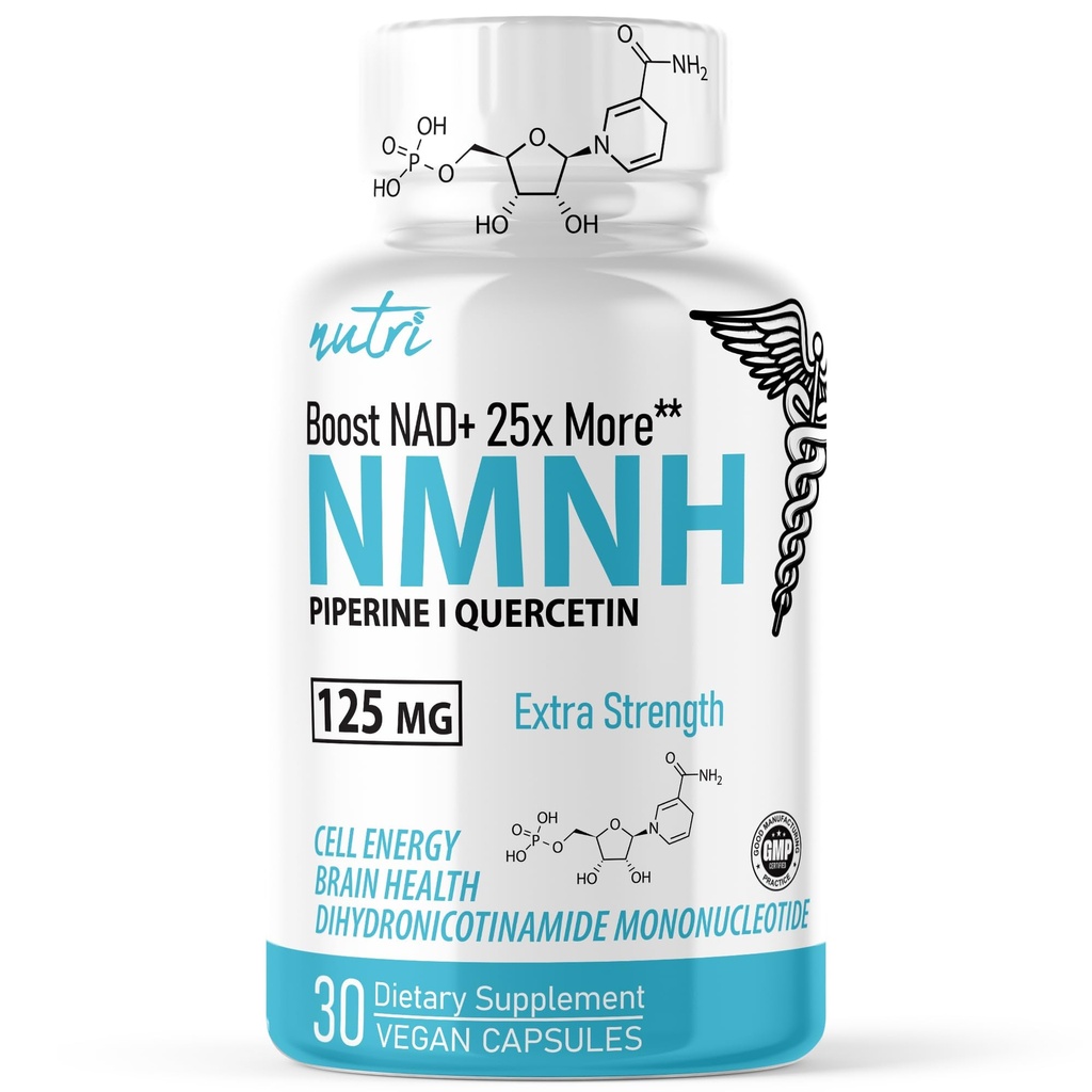 Nature's Fusions NMNH (NMN Supplement Alternative) (Dihydronicotinamide Mononucléotide) 125mg - 25 fois plus efficace que NR & NAD+ - Boost NAD+ jusqu'à 10 fois - 30 Nombre (30 portions)