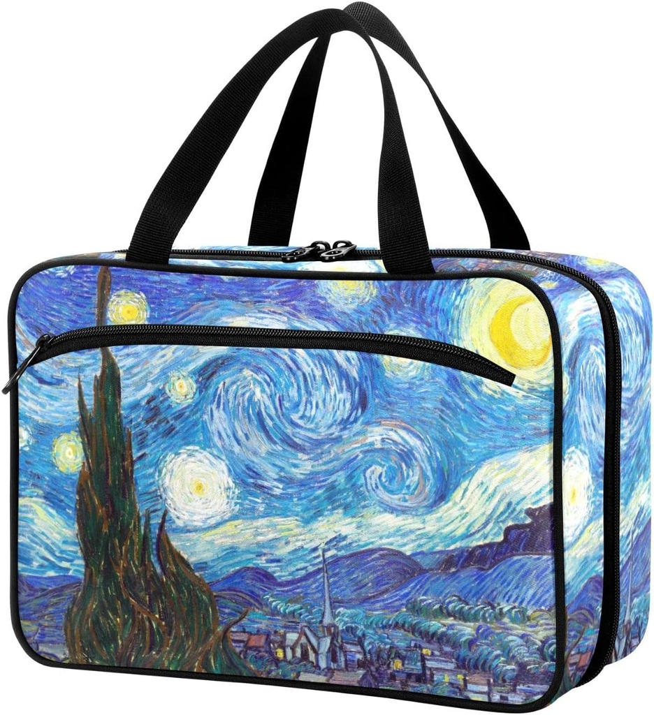 Naanle Pill Organizer Bag Travel Pill Bouteille Medicine Organizer Home Storage Sac de médicaments pour suppléments de vitamines, Van Gogh The Starry Night Sac de premiers soins vide pour le camping de voiture, 1.0 Compte