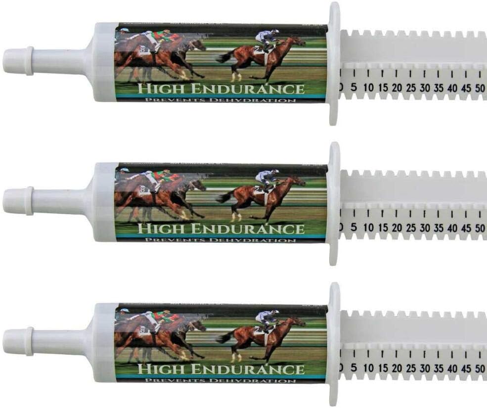 Supplément de Cheval Oral Pâte Haute Endurance pour Chevaux—3-Pack. Electrolytes, vitamines et minéraux pour prévenir la déshydratation. Trois Seringues Easy-Dose de 60 ml. Cox Veterinary Lab. Fabriqué aux États-Unis.