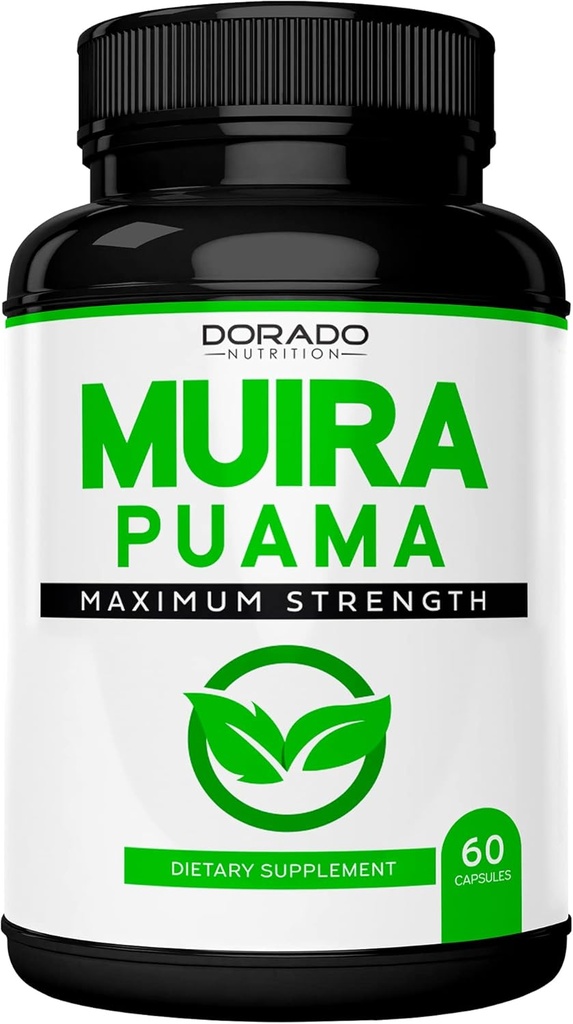 Muira Puama Root Extract 1000mg pour les hommes et les femmes - Capsules Premium - 60 Compte - Zero Filters - Troisième Paire testé - Sans gluten et non-OGM - États-Unis Made - Garantie de qualité - Testé pour la puissance et la pureté