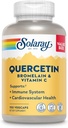 SOLARAY Quercetin Bromelain & Vitamine C, Système immunitaire, Sinus, Soutien de l'activité respiratoire et antioxydante, Vegan, 500mg de Quercetin & 1,235mg de VIT C, 60 jours de garantie, 75 portions, 150 VegCaps