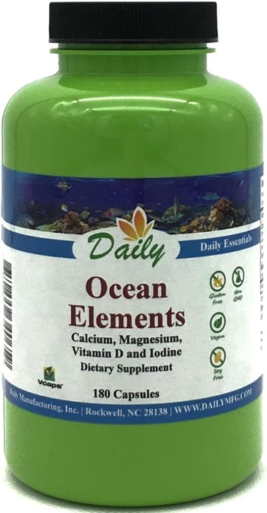 Fabrication quotidienne d'éléments océaniquesMC (calcium et magnésium, iode et vitamine D3)
