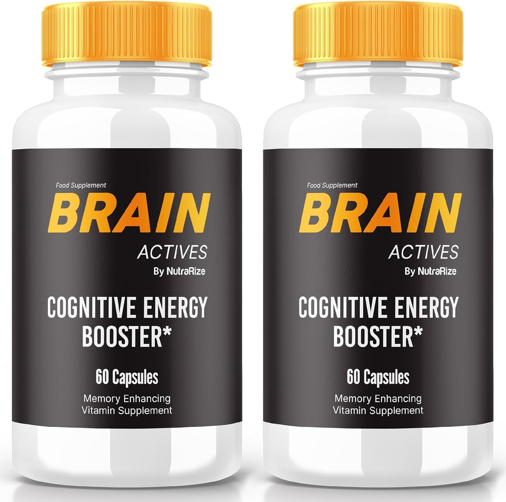 (2 Pack) Capsules Cerveau Actives – Formule de soutien quotidien avec un mélange équilibré pour la concentration, l'alerte et la concentration (120 Capsules)