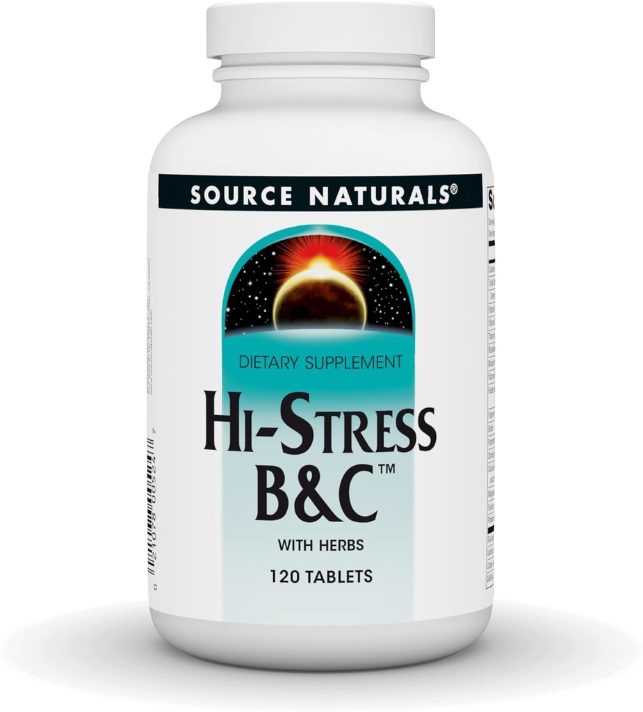 Source Naturals Hi-Stress B&C avec des herbes - 120 comprimés