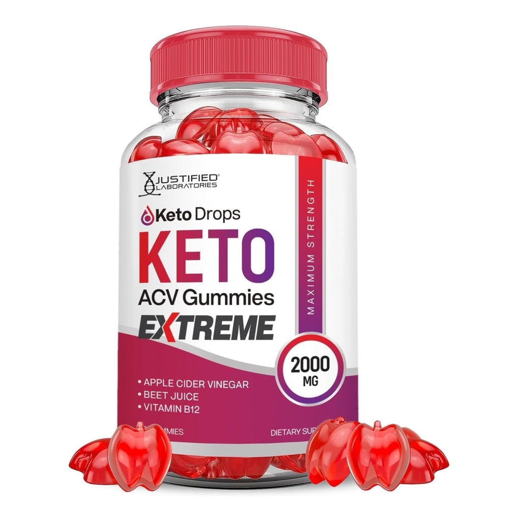 Laboratoires justifiés Keto gouttes Keto ACV Gummies Extreme 2000MG Keto gouttes Keto Gummies Formule avancée vinaigre de cidre de pomme avec jus de betterave grenade poudre B12 végétalien non OGM 60 Gummys