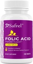Acide folique de Safrel 1000 mcg (1 mg) - Vitamine B9-240 Comprimés, Vitamines prénatales et postnatales essentielles pour le développement foetal, la production de globules rouges, le développement cellulaire et neural