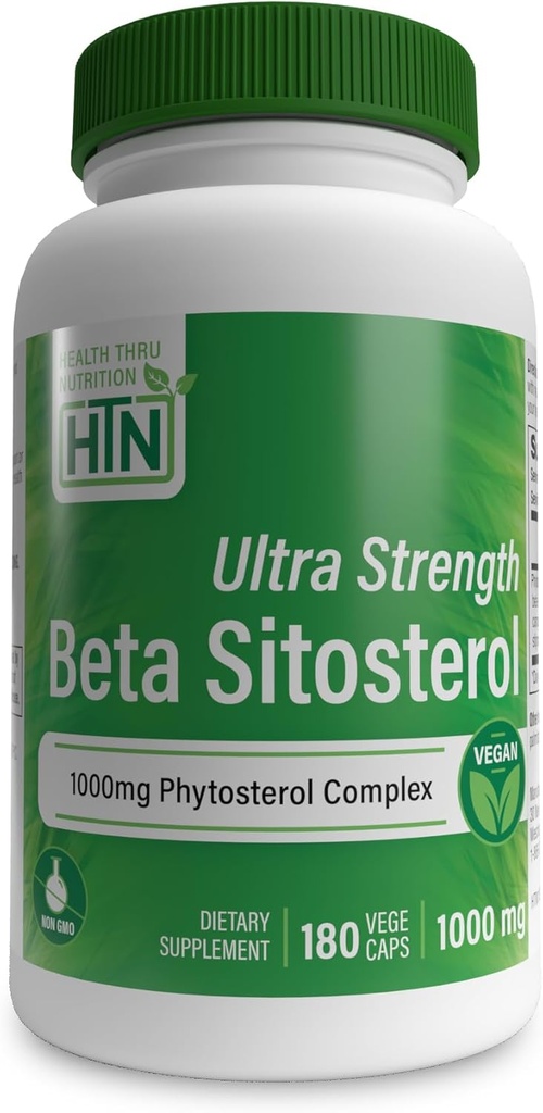 Santé Thru Nutrition Ultra Strength Beta Sitostérol $ 1000mg Complexe Phytostérol 400mg Beta $ Non-OGM Vegan (paquet de 180)