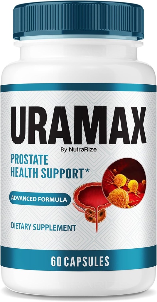 NutraRize Uramax Capsules, Uramax Prostate Health Support, UraMax All-Natural Supplément, Uramax Extra Strength Pills pour promouvoir l'endurance et l'énergie, Ura Max Pills Reviews (60 capsules)