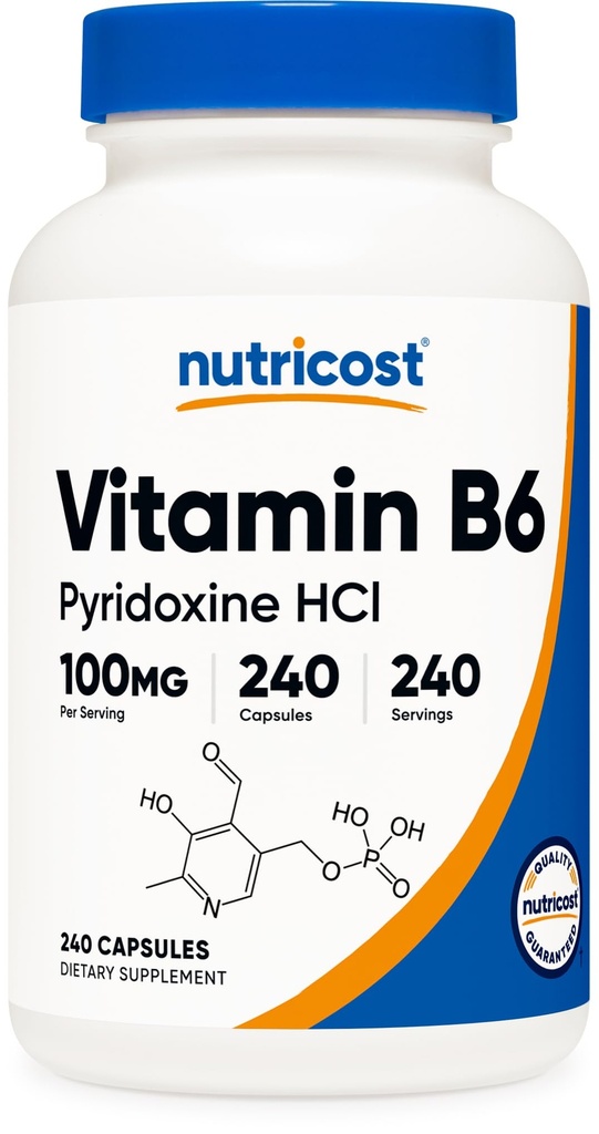 Nutricost Vitamine B6 (HCl pyridoxine) 100mg, 240 Capsules