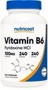 Nutricost Vitamine B6 (HCl pyridoxine) 100mg, 240 Capsules