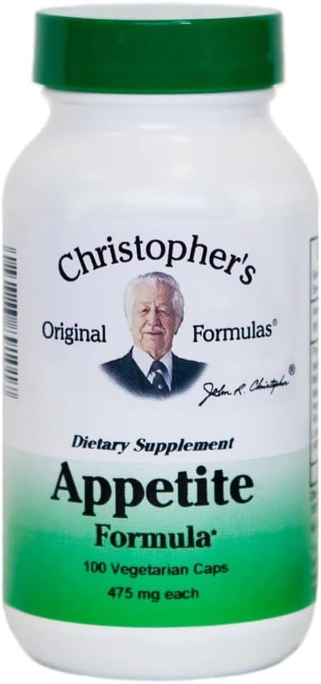 Formules originales de Christopher Formule d'appétit - 100 capsules, mélange naturel à base de plantes pour l'appétit et l'équilibre digestif