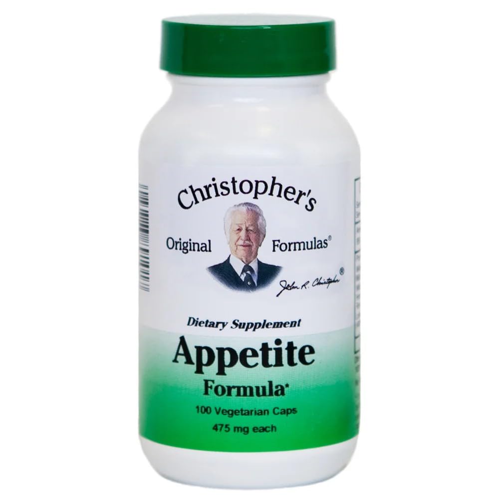 Formules originales de Christopher Formule d'appétit - 100 capsules, mélange naturel à base de plantes pour l'appétit et l'équilibre digestif